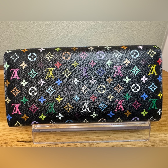 AUTHENTIC Louis Vuitton Murakami Sarah Wallet - RARE purple interior - Picture 2 of 6